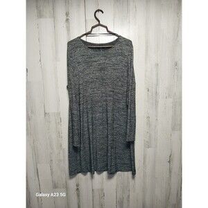 GAP Metallic Shift Dress WOMEN'S XL Long sleeve Heathered Gray Silver Shimmer